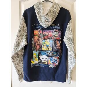 Universal Studios Medium Epic Adventures Navy Blue Full Zip Comic Movie Hoodie